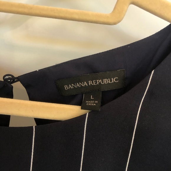 Banana Republic Navy Stripped Ruffle Dress - Picture 4 of 6